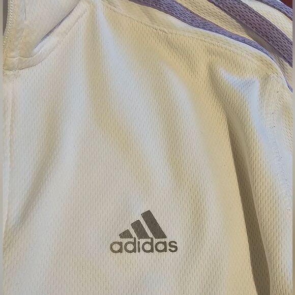 Adidas ClimaLite Women's White and Purple Half Zip Sweatshirt Size Medium - Picture 4 of 5